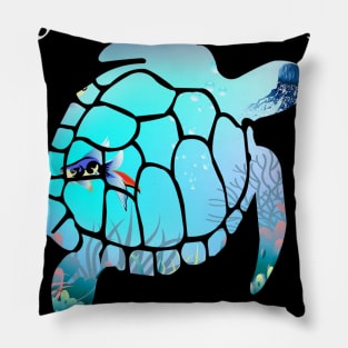 Colorful Turtle Into The Ocean I Go Costume Gift Pillow