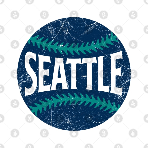 Seattle Retro Baseball - White by KFig21