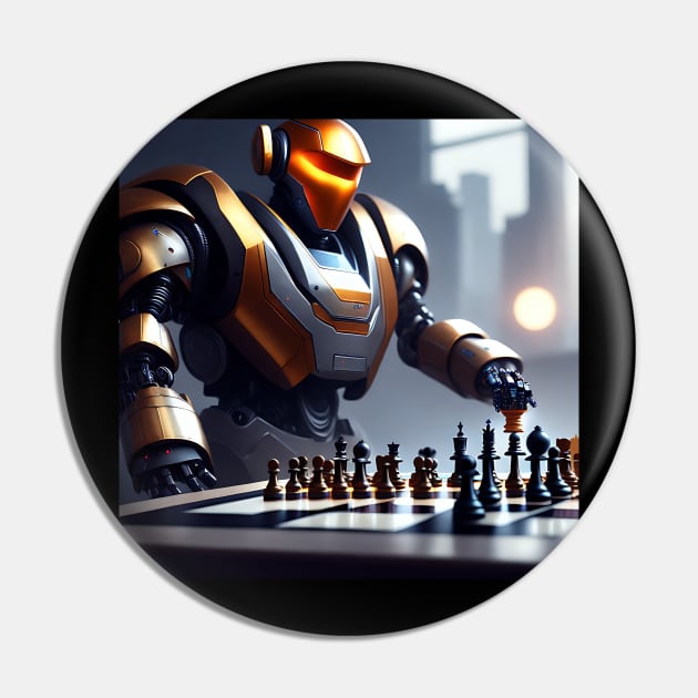 Golden humanoid robot playing chess Pin by matguy