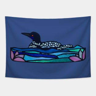 Stained Glass Loon Tapestry