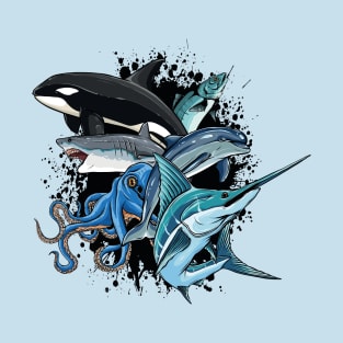 Marine Majesty: Dynamic Underwater World T-Shirt