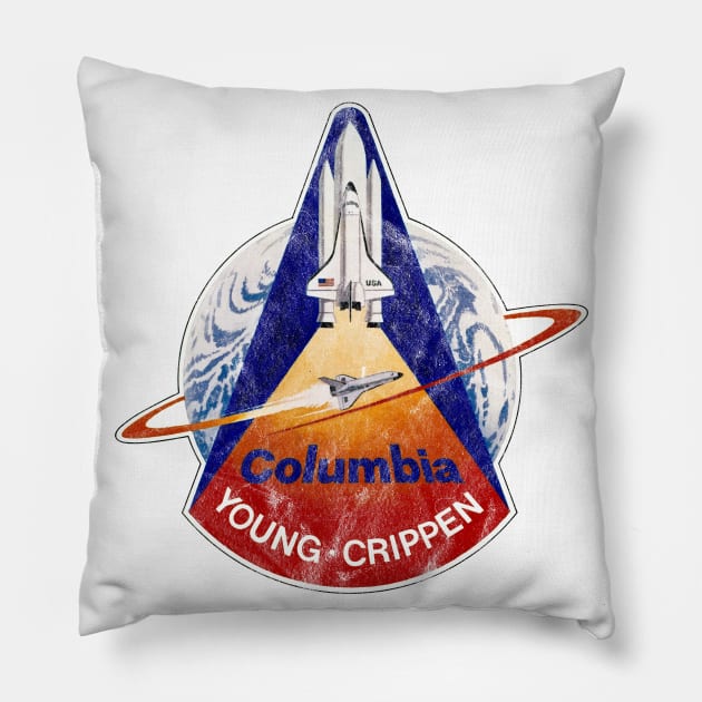 STS-1 Young and Crippen Vintage Pillow by Mandra