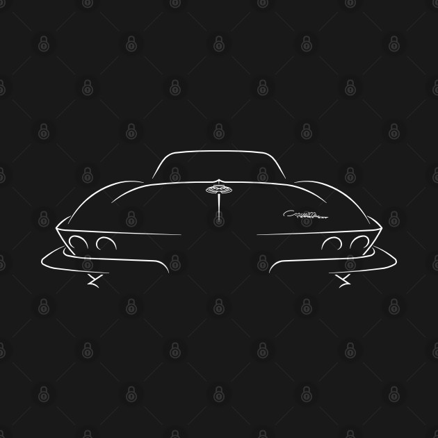 front/back - 1964 Chevy C2 Corvette Stingray, stencil, white by mal_photography