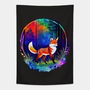 Neon Forest Fox 2 Tapestry