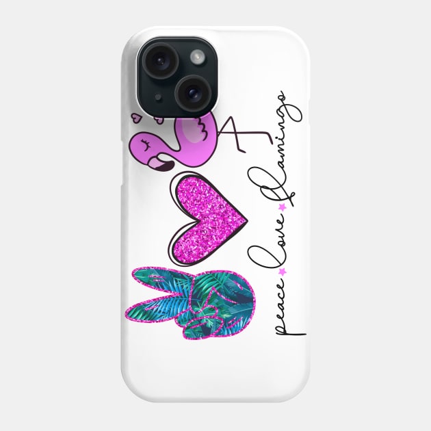 Peace Love Flamingo Phone Case by Satic