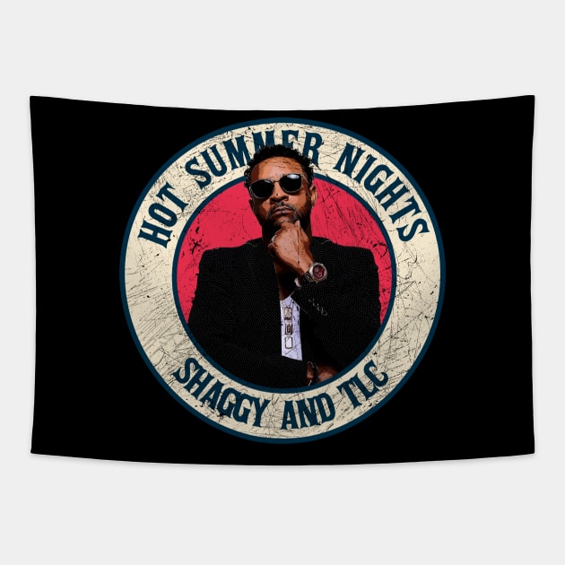 Retro Style Fan Art Design Shaggy and TLC // Hot Summer Nights Tapestry by rido public