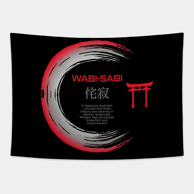 Kanji Symbol Meaning Wabi Sabi Japanese Enso Circle Budhism Zen Lovers 674 Tapestry by dvongart