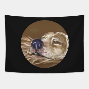 GRUFF ASLEEP ROUND STICKER Tapestry