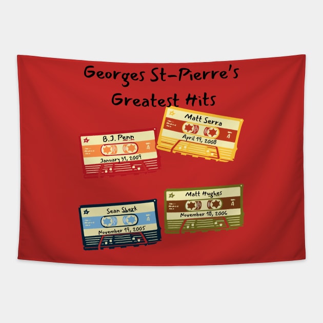 Georges St-Pierre's Greatest Hits Tapestry by Pearlie Jane Creations