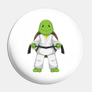 Turtle at Martial arts with black Belt Pin