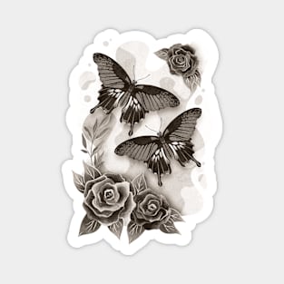 Butterflies with roses Magnet