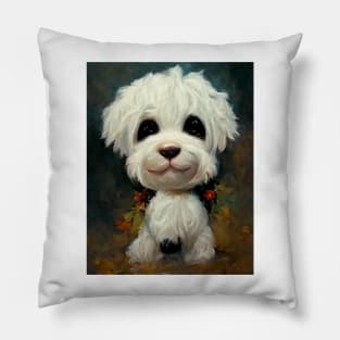 Cute Shichon puppy Pillow