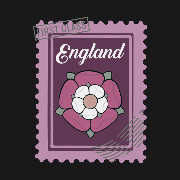 Tudor Rose England Postage Stamp by SunburstGeo