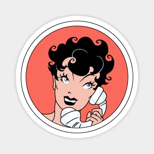 Girl on the Phone v2 Magnet