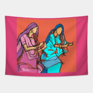 Punjabi girls Giddah dancers Tapestry