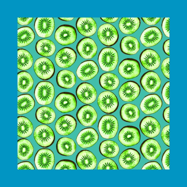 Kiwi slices on turquoise by katerinamk