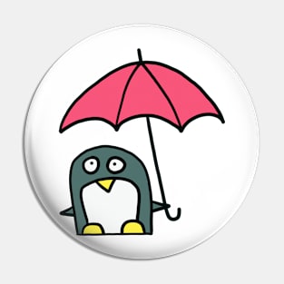 Penguin with an umbrella Pin