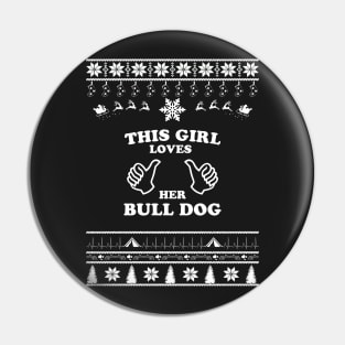 Merry Christmas Bull  Dog Pin