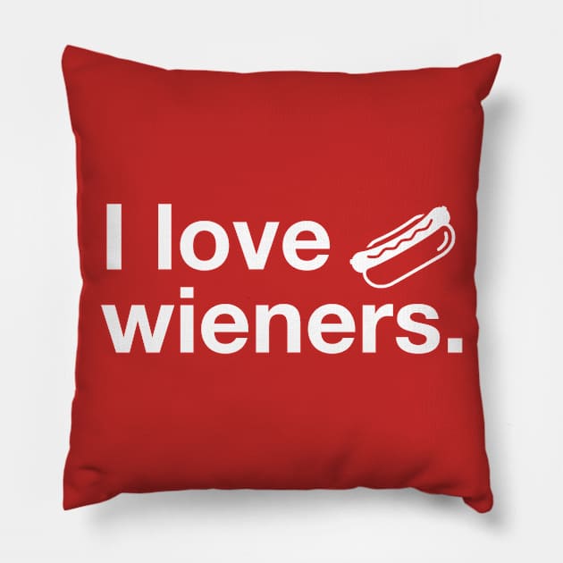 I Love Wieners Pillow by JasonLloyd