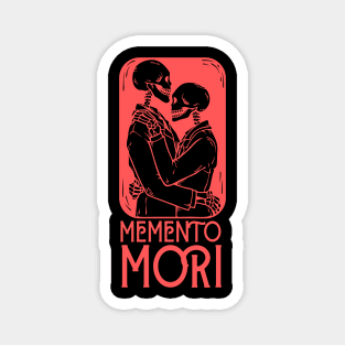 Memento Mori  Red Skeleton Kiss T-shirt Magnet