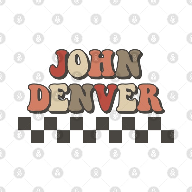 John Denver Checkered Retro Groovy Style by Time Travel Style