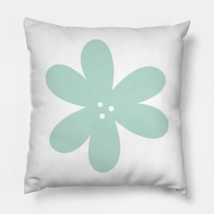 Cute Abstract Flower - Pastel Teal Green Pillow