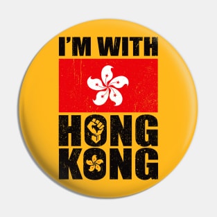 I'm With Hong Kong support the protesters fight for freedom Pin