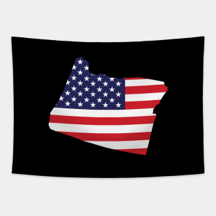 Oregon State Shape Flag Background Tapestry