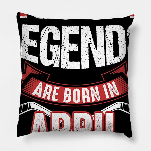 Hockey Legends Are Born In April T-Shirt Pillow by Chapmanx