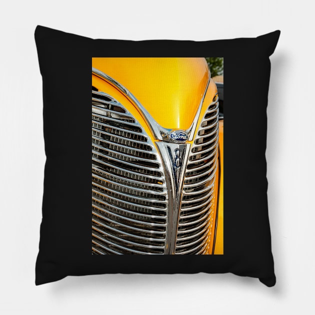 1938 Ford V8 Grill 5 Pillow by Robert Alsop