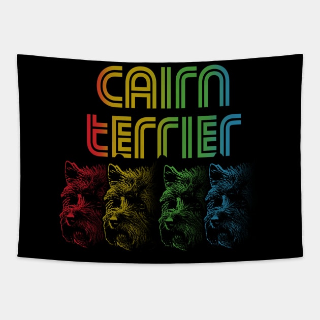 Cool Retro Groovy Cairn Terrier Dog Tapestry by Madfido