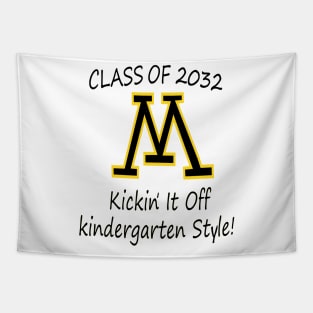 Class Of 2032 Shi, First Day Of School T-shirt, Pre-Kinder Shirt Teacher, Pre-K Teen Shirts, kick it off shirt - kindergarten style Tapestry