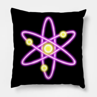 Purple Neon Cosmos Atom Pillow