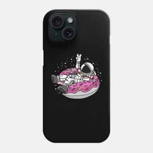 Astronaut on Ring Donut Phone Case