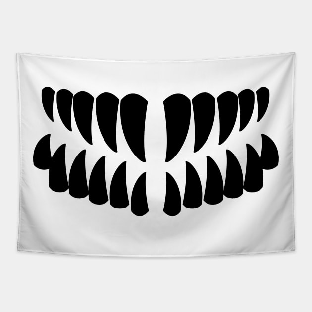 scary teeth face mask Tapestry by PIIZ