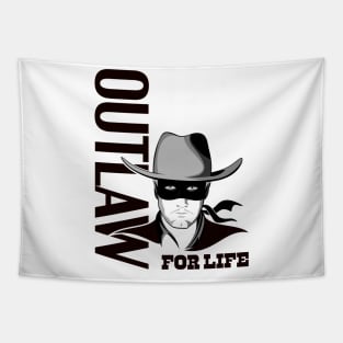 Cowboy Art | Outlaw For Life Line Art Tapestry