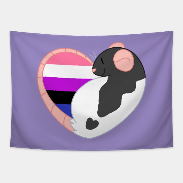 Genderfluid Pride Rat Tapestry by Dandyrats