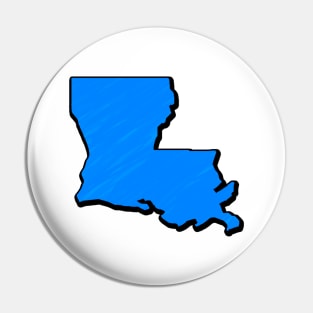 Bright Blue Louisiana Outline Pin