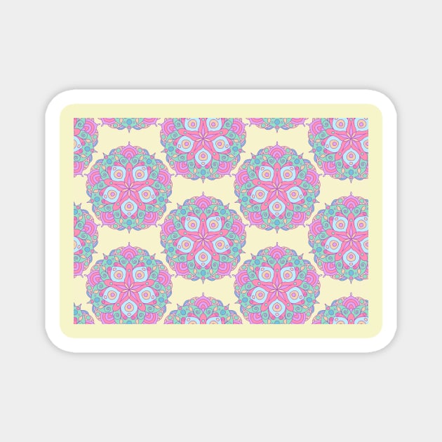 Blue and Pink Mandala Magnet by martynzero