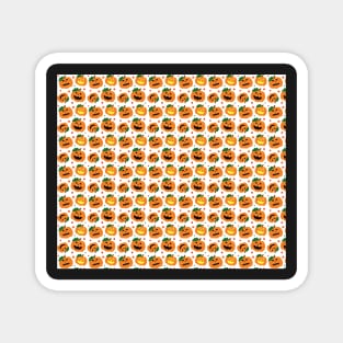 Jack O' Lantern Pumpkins and Leaves Halloween Pattern Magnet