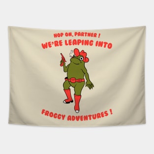 Cowboy Frog Tapestry