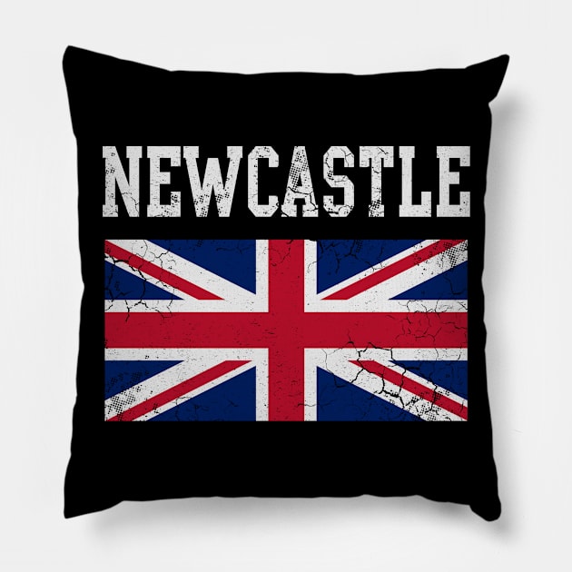 Newcastle England Union Jack Pillow by E