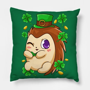 Irish Hedgehog Leprechaun St Patricks Day Ireland Pillow