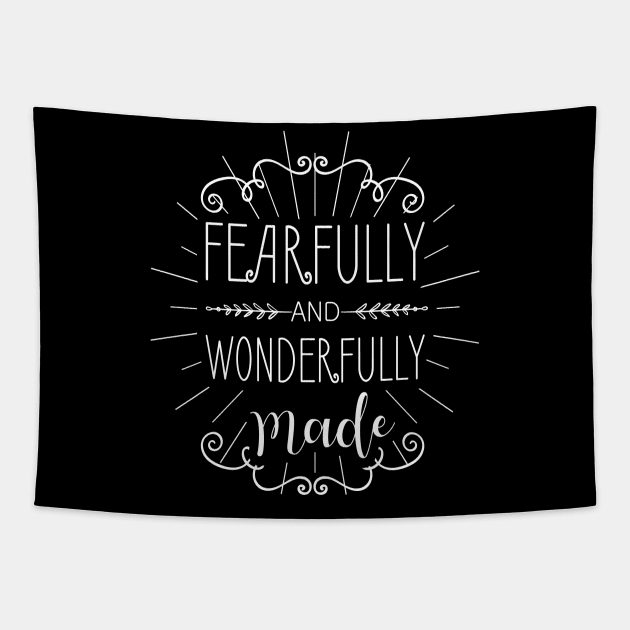 'Fearfully and Wonderfully Made' Family Love Shirt Tapestry by ourwackyhome