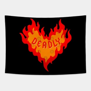 Deadly Flame Heart Tapestry