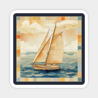 A Sailboat on a Tile Magnet