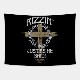 Jesus Christ is Rizzin', He is Risen, Jesus is the Rizz Master, funny Easter 2024 tees Tapestry