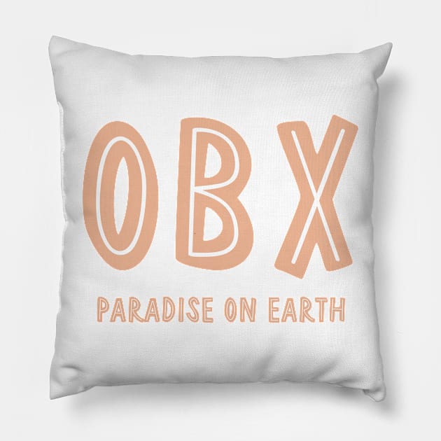 OBX - Paradise on Earth (Orange) Pillow by cartershart