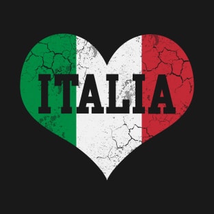 Italia Flag Heart Love Italy Italian T-Shirt