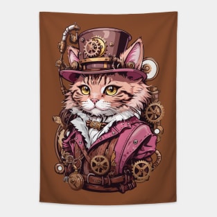 Steampunk, Cat venturer, Victorian Cat Tapestry